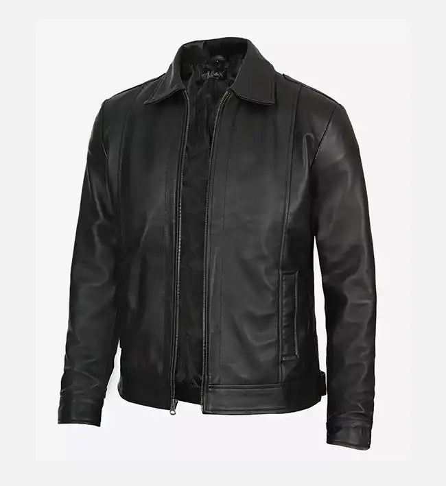 Black Slim Fit jacket for men