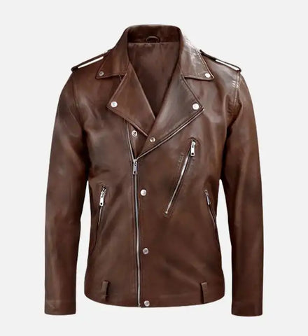 Men's Spanish Brown Biker Leather Jacket