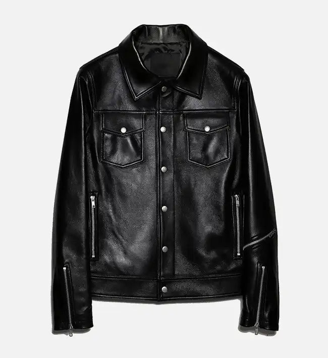 Men's Trucker Biker Black Jacket