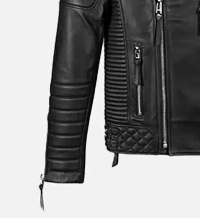 Men's Classic Black Biker Leather Jacket