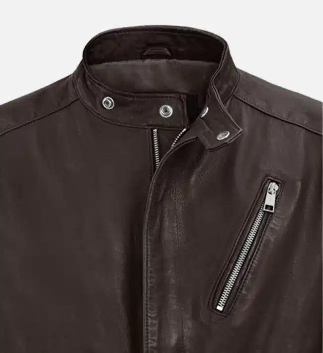 Men's Moto Brown Biker Leather Jacket