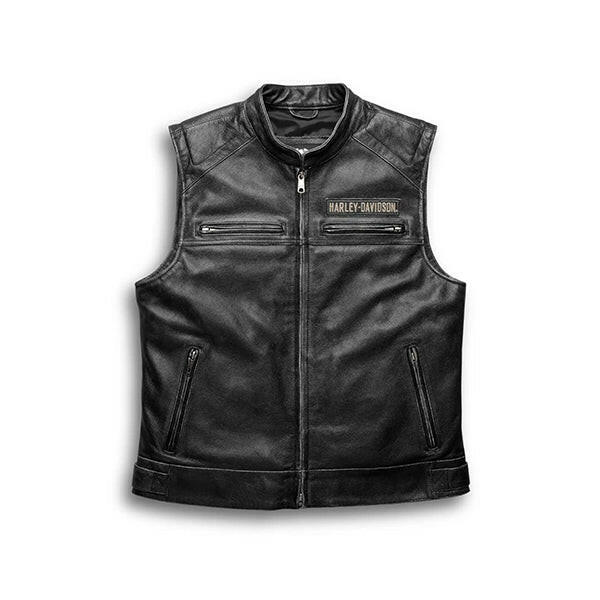 Men’s Harley Davidson Passing Link Leather Vest