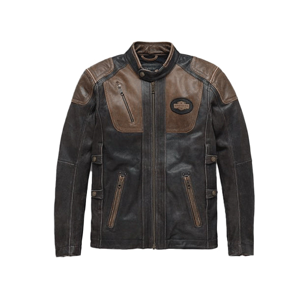 Harley Davidson Triple Vent System Brown Leather Jacket - AU LeatherX