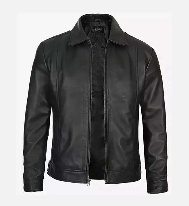 Black Slim Fit jacket for men