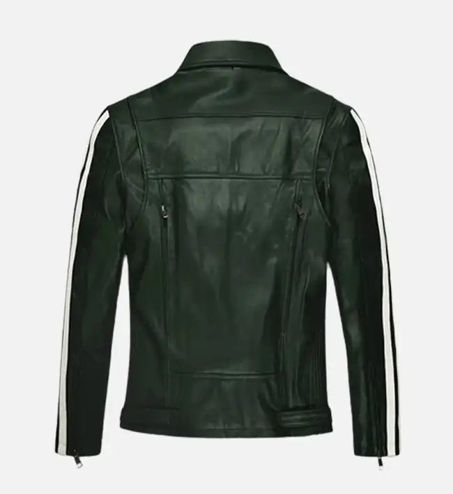 Men's Vintage Green Biker Leather Jacket