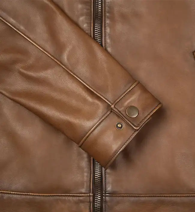 Men's Walnut Brown Biker Jacket