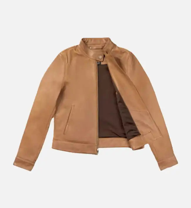 Women's Brown Racer Jacket