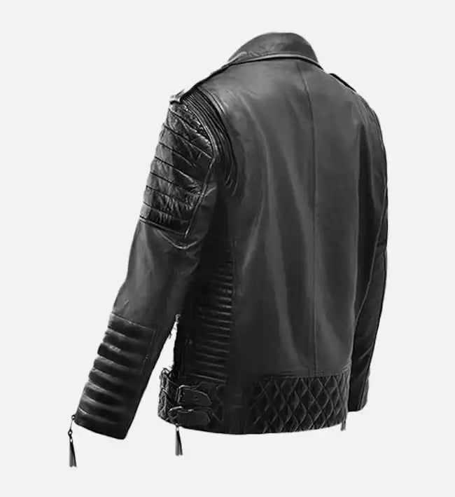 Women’s Black Burnt Biker Leather Jacket