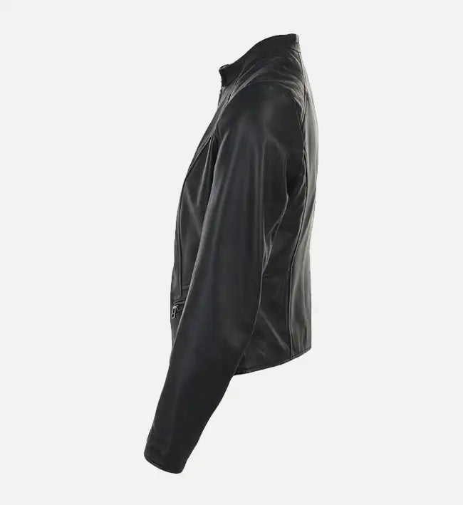 Women’s Simple Moto Black Leather Jacket