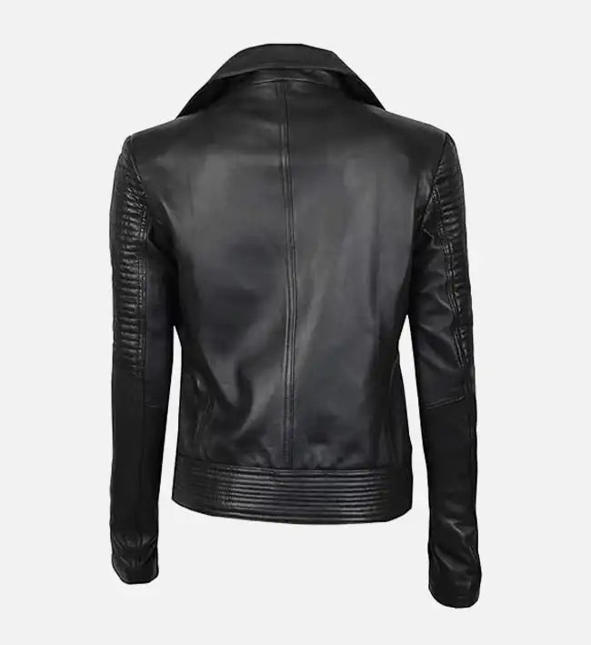 Women’s Asymmetrical Quilted Biker Jacket