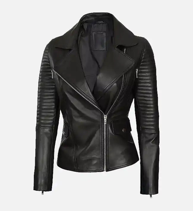 Women’s Asymmetrical Quilted Biker Jacket