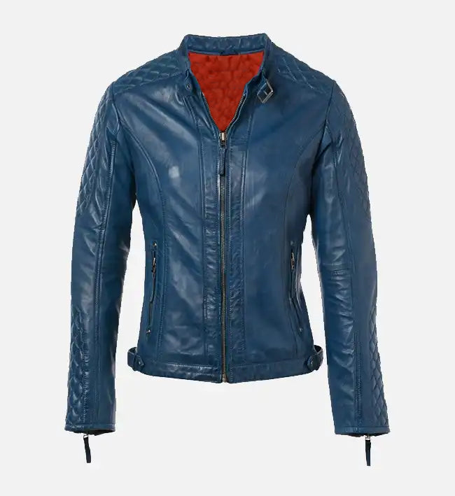 womens-quilted-shoulder-blue-short-leather-jacket