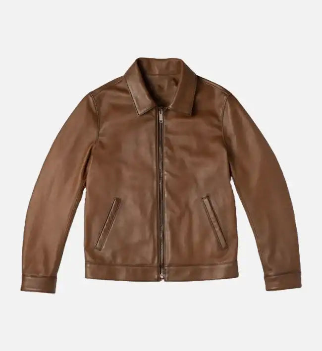 womens brown walnut leather jacket