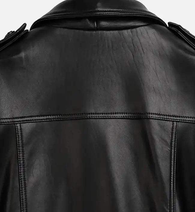 Men's Zip-Up Black Biker Leather Jacket