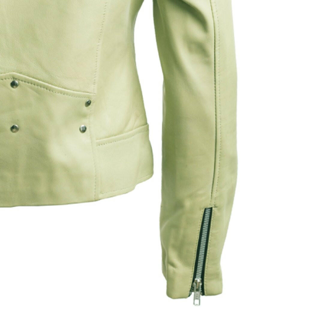 Women’s Green Leather Biker Jacket - AU LeatherX