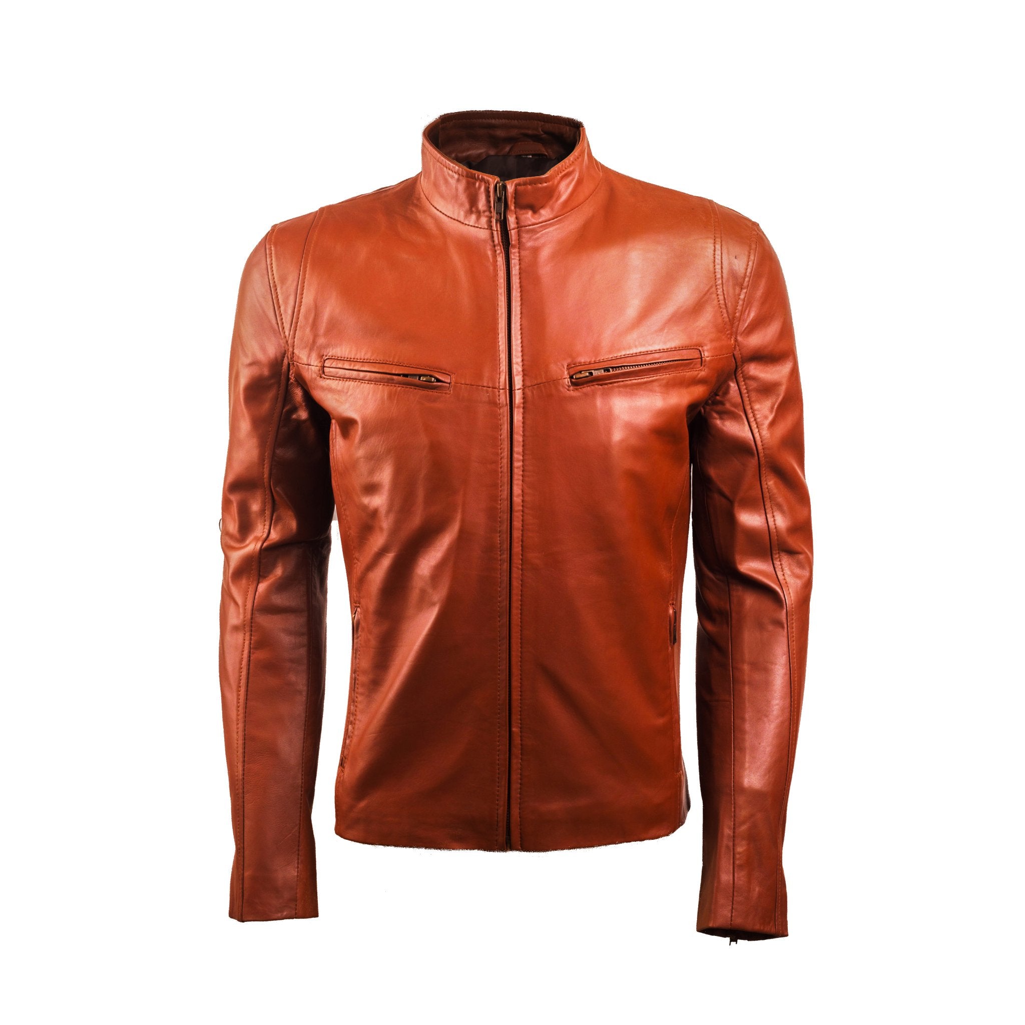 Men’s Iconic Brown Leather Jacket - AU LeatherX