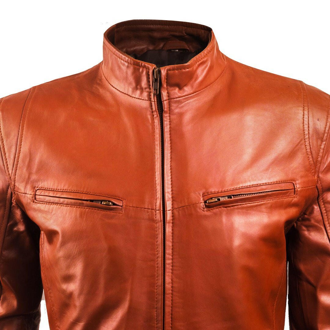 Men’s Iconic Brown Leather Jacket - AU LeatherX